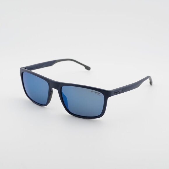 CARRERA 8047/S 0PJP XT Sunglasses Blue Rectangle Frame Blue Sky Mirror Lenses
